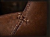 Close up of stitched leather